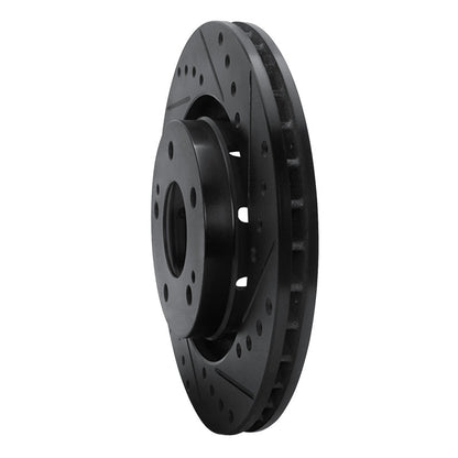 R1 Concepts R1 05-22 Mitsubishi Outlander PHEV Front Right Drilled & Slotted Black Brake Rotor