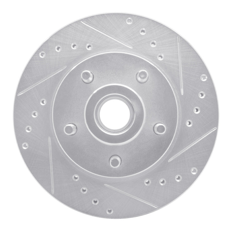 R1 Concepts R1 70-72 Dodge CHALLENGER Front Right Drilled & Slotted Silver Brake Rotor