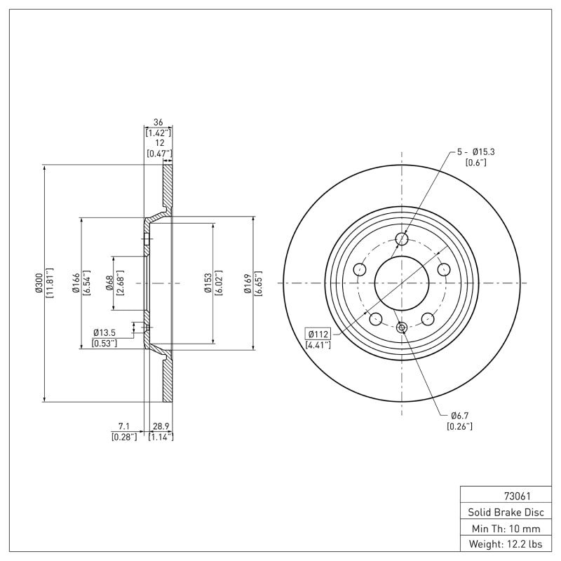 DFC 08-25 Audi A6 Quattro Rear Brake Rotor