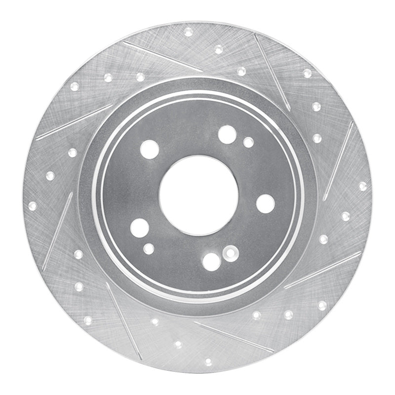 R1 Concepts R1 17-20 Acura MDX Rear Right Drilled & Slotted Silver Brake Rotor