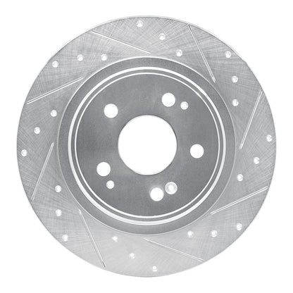 R1 Concepts R1 17-20 Acura MDX Rear Right Drilled & Slotted Silver Brake Rotor