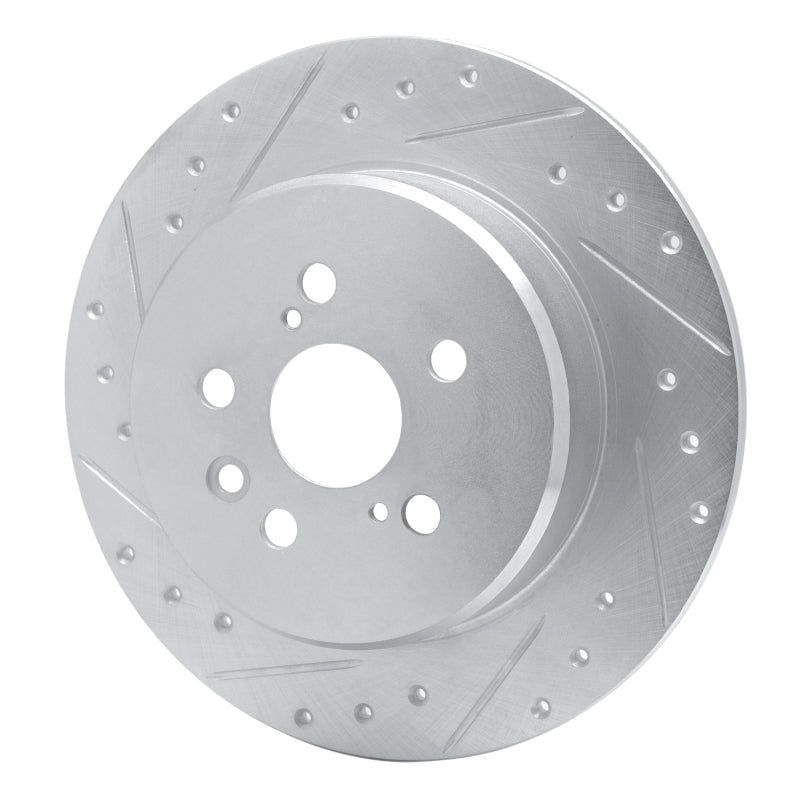 R1 Concepts R1 90-93 Toyota Celica Rear Left Drilled & Slotted Silver Brake Rotor