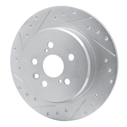 R1 Concepts R1 90-93 Toyota Celica Rear Left Drilled & Slotted Silver Brake Rotor