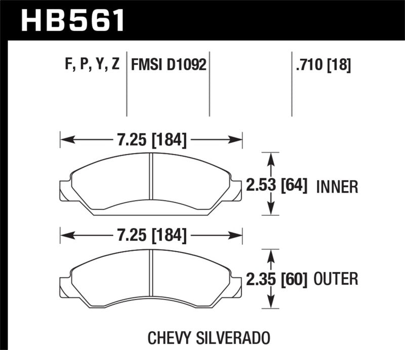 Hawk Performance Hawk 07-08 Escalade 6.2 / 07-08 Avalanche Super Duty Front Brake Pads