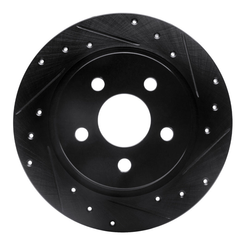 R1 Concepts R1 18-23 Ford Transit CONNECT Rear Right Drilled & Slotted Black Brake Rotor
