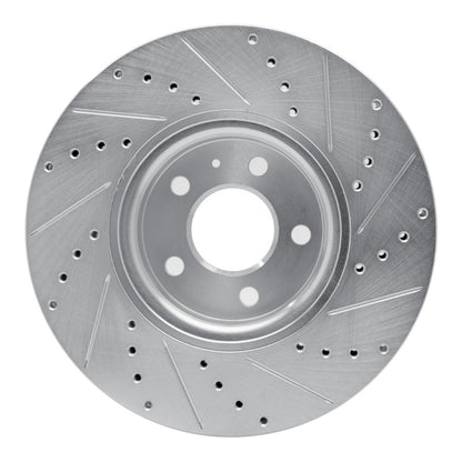 R1 Concepts R1 11-17 Audi Q5 (Mexico) Front Left Drilled & Slotted Silver Brake Rotor
