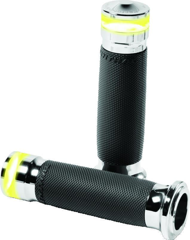 Performance Machine Contour Led Handle Grip Set - Chrome