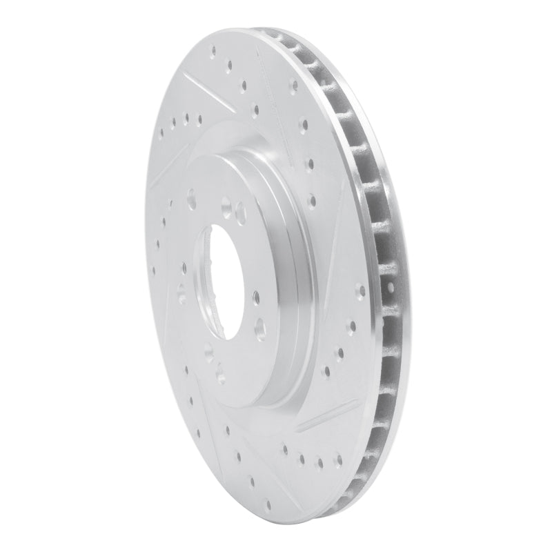 R1 Concepts R1 00-09 Honda S2000 Front Right Drilled & Slotted Silver Brake Rotor