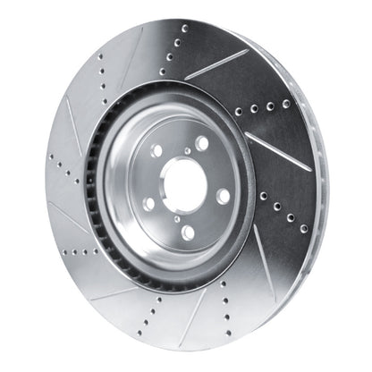 R1 Concepts R1 15-22 Lexus RC F Right Front Drilled & Slotted Silver Brake Rotor