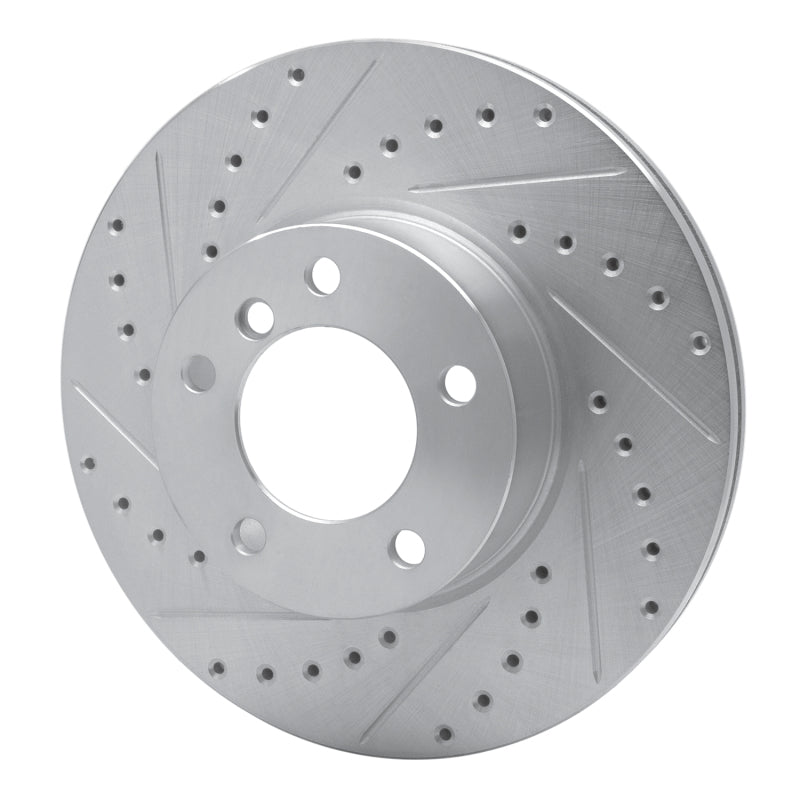 R1 Concepts R1 07-21 BMW 228I xDrive Front Left Drilled & Slotted Silver Brake Rotor