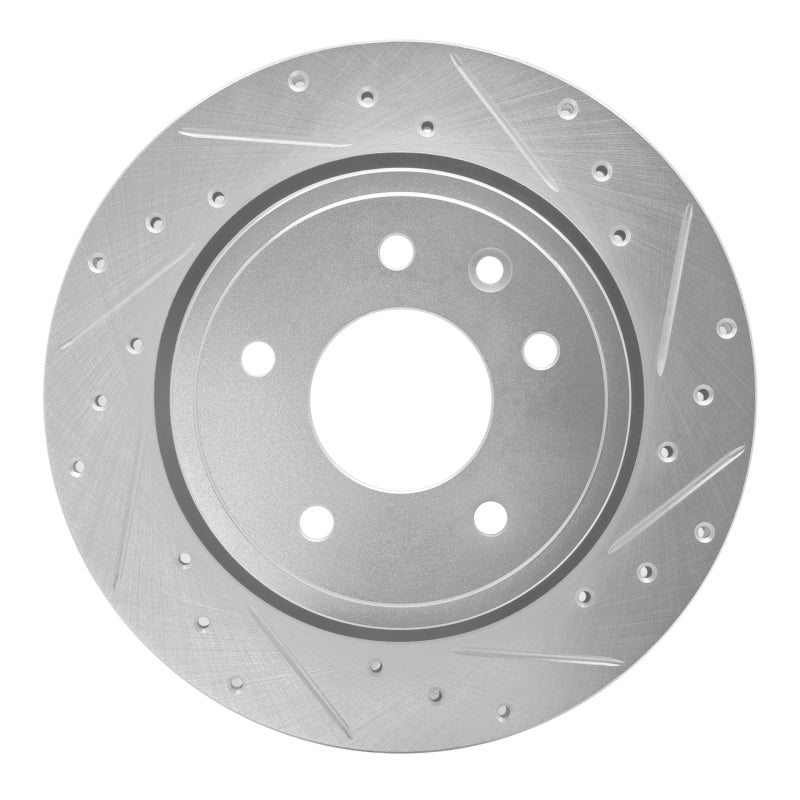 R1 Concepts R1 1995-2006 Jaguar XJS Rear Right Drilled & Slotted Silver Brake Rotor