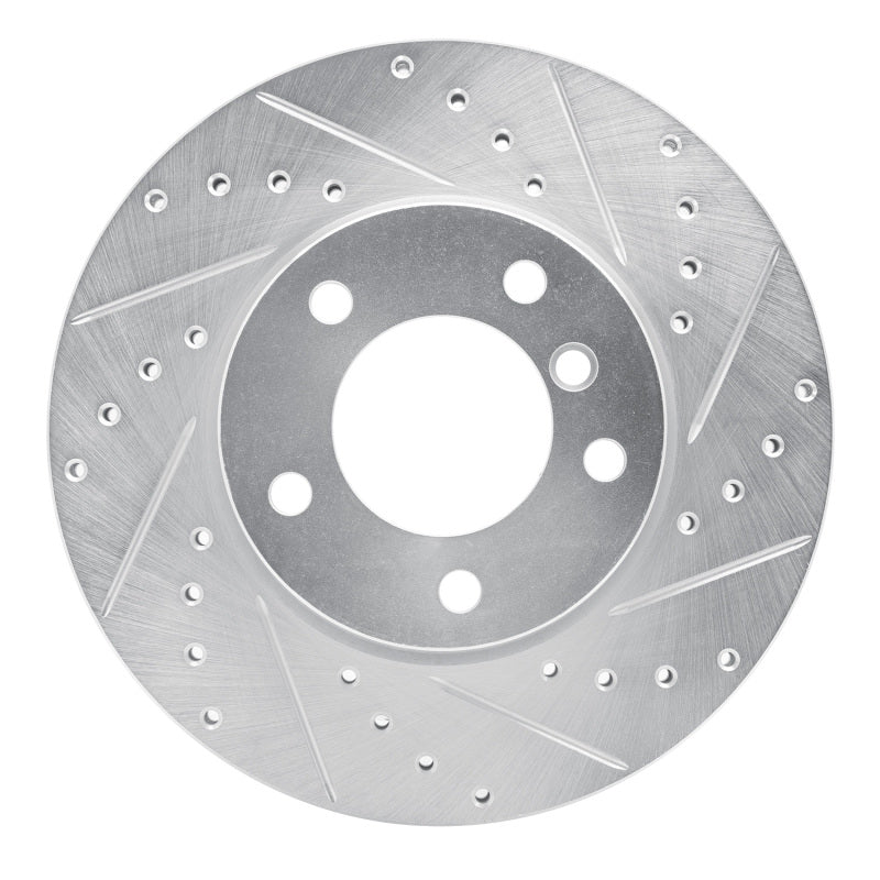 R1 Concepts R1 06-13 BMW 128I Front Right Drilled & Slotted Silver Brake Rotor