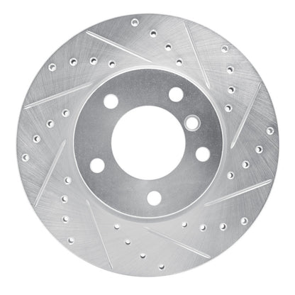 R1 Concepts R1 06-13 BMW 128I Front Right Drilled & Slotted Silver Brake Rotor