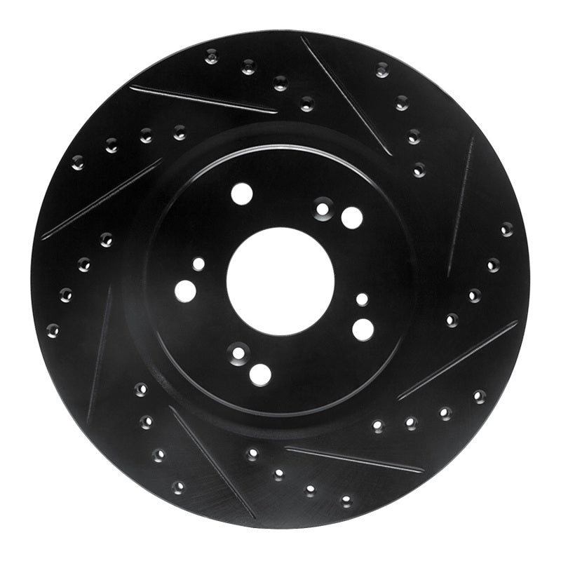 R1 Concepts R1 97-05 Acura NSX Rear Right Drilled & Slotted Black Brake Rotor