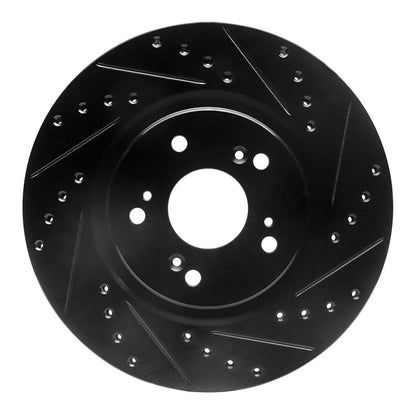 R1 Concepts R1 97-05 Acura NSX Rear Right Drilled & Slotted Black Brake Rotor