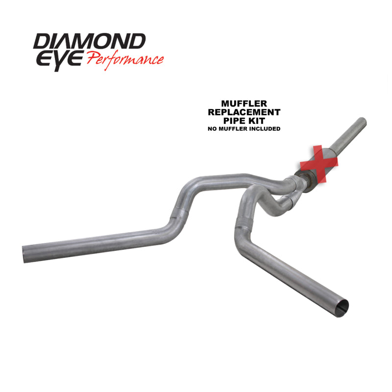 Diamond Eye Performance Diamond Eye KIT 4in Catback MFLR RPLCMENT PIPE DUAL AL: 2004.5-2007.5 DODGE CUMMINS 600