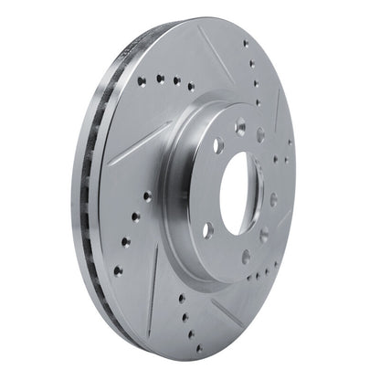 R1 Concepts R1 07-12 Mazda CX-7 Front Right Drilled & Slotted Silver Brake Rotor