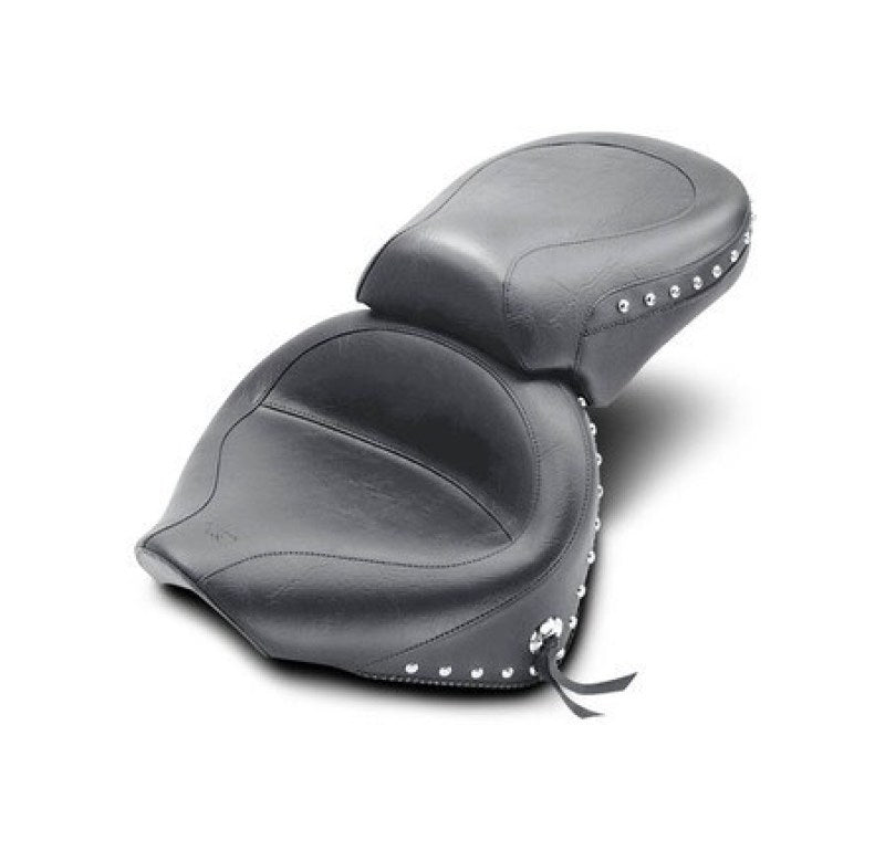 Mustang Motorcycle Mustang 99-11 Yamaha V-Star 1100 Custom Wide Touring 2PC Seat w/Studs - Black