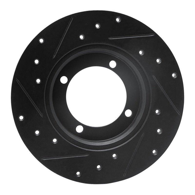 R1 Concepts R1 85-91 Dodge COLT Front Right Drilled & Slotted Black Brake Rotor