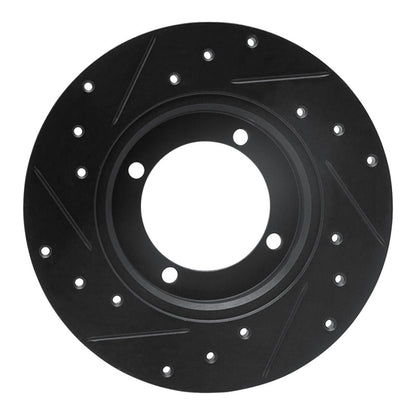R1 Concepts R1 85-91 Dodge COLT Front Right Drilled & Slotted Black Brake Rotor