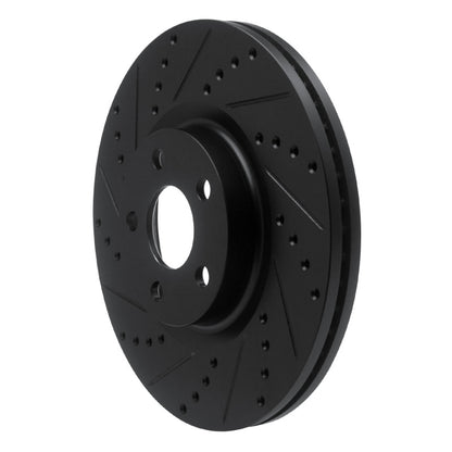 R1 Concepts R1 17-20 Lincoln MKZ Front Left Drilled & Slotted Black Brake Rotor