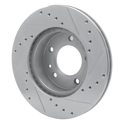 R1 Concepts R1 86-91 Mazda RX-7 Front Left Drilled & Slotted Silver Brake Rotor