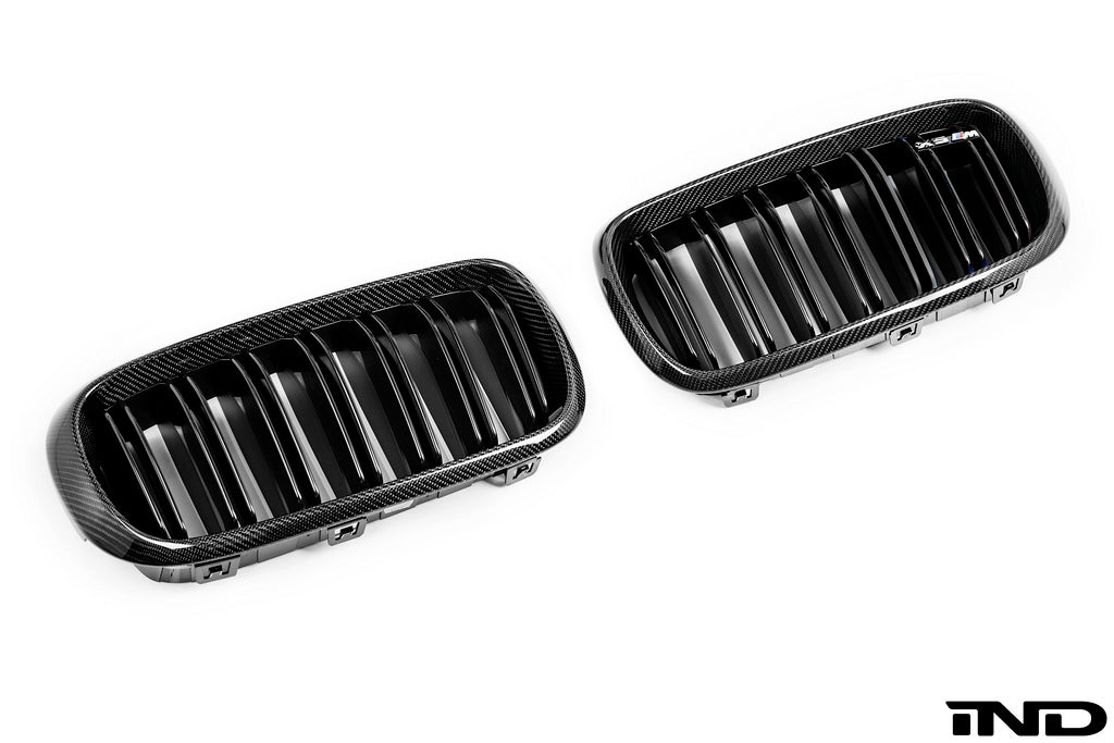 IND F85 X5M Carbon Front Grille Set