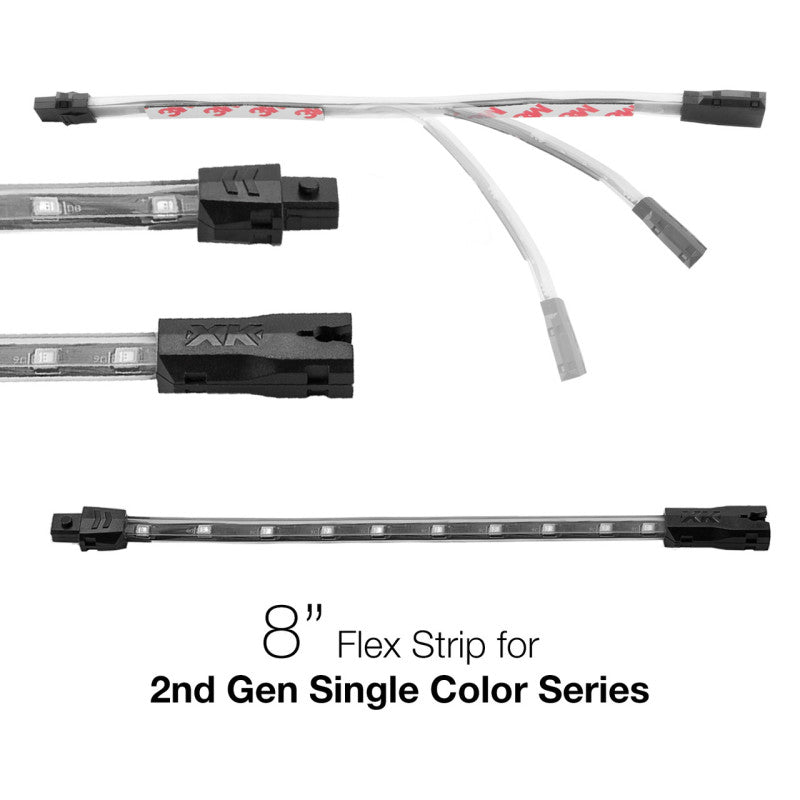 XKGLOW XK Glow Single Color 8in Flex Strip Single Color PINK - 2nd Gen
