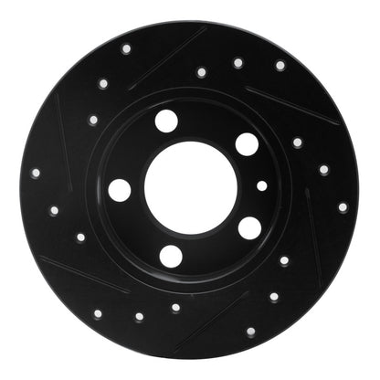 R1 Concepts R1 98-24 Audi A1 (Mexico) Rear Right Drilled & Slotted Black Brake Rotor
