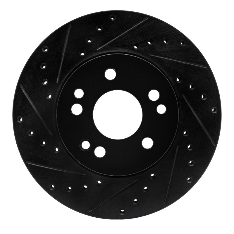 R1 Concepts R1 90-95 Mercedes-Benz E320 Front Left Drilled & Slotted Black Brake Rotor