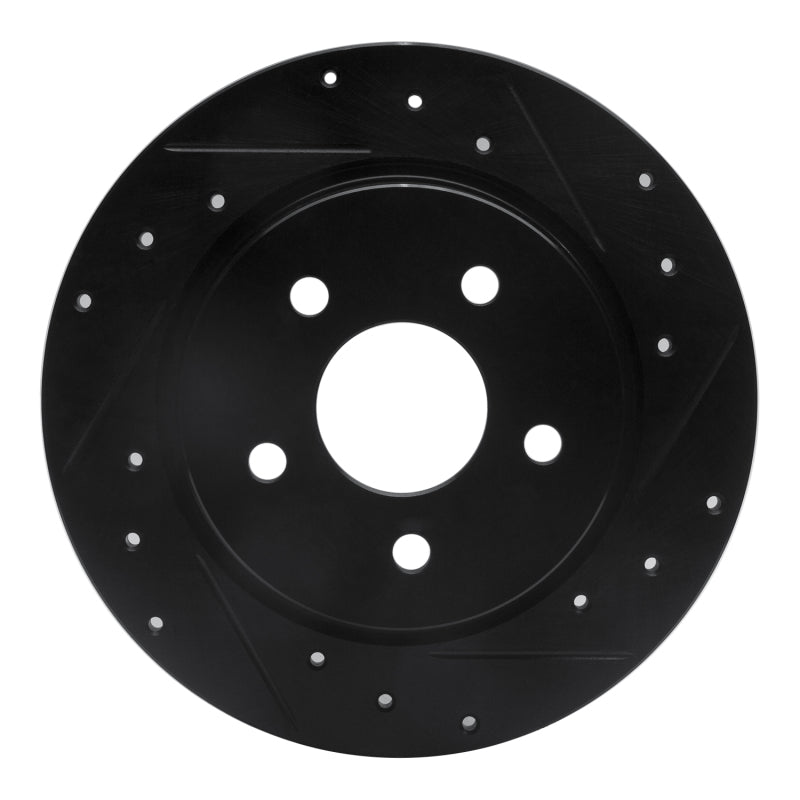 R1 Concepts R1 2021-2025 Hyundai Tucson (Mexico) Rear Right Drilled & Slotted Black Brake Rotor
