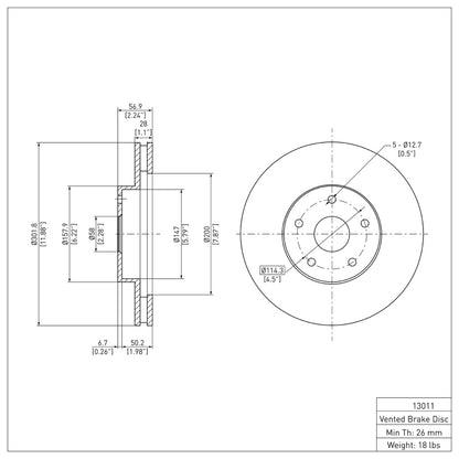 DFC 92-97 Subaru SVX Front Brake Rotor