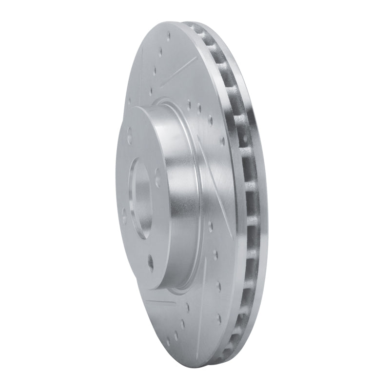 R1 Concepts R1 17-25 Nissan Versa Front Left Drilled & Slotted Silver Brake Rotor
