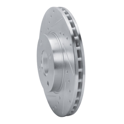 R1 Concepts R1 17-25 Nissan Versa Front Left Drilled & Slotted Silver Brake Rotor