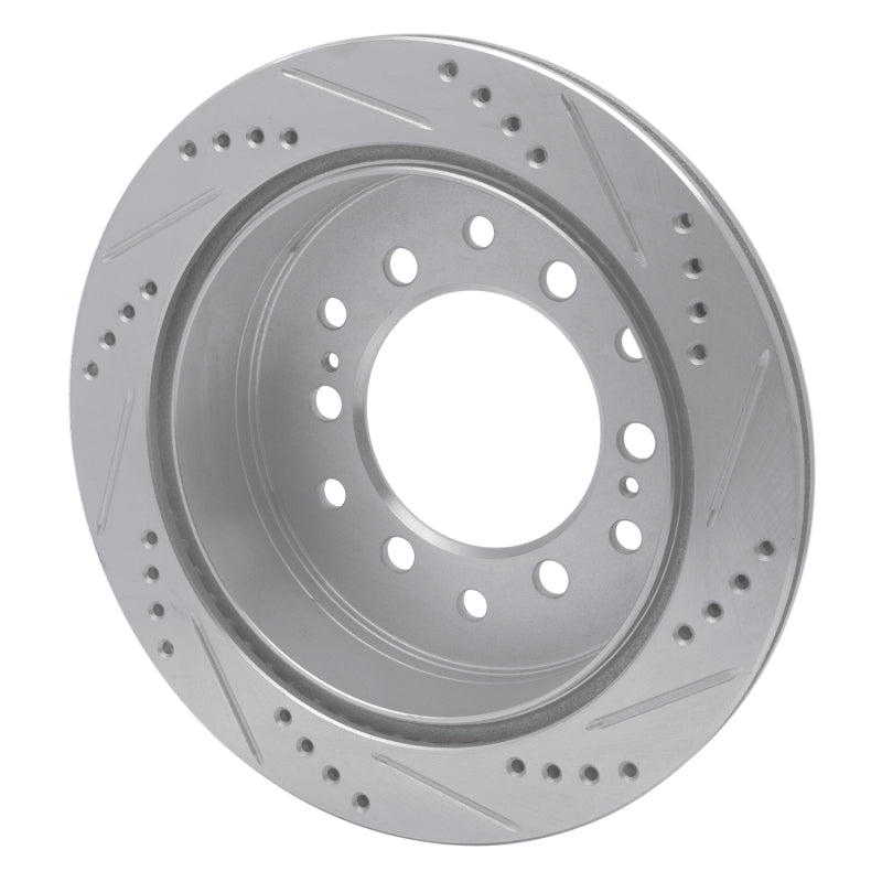 R1 Concepts R1 01-09 Lexus GX470 Rear Left Drilled & Slotted Silver Brake Rotor