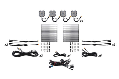 Diode Dynamics Rock Light - Amber/White - M8 12-Pack