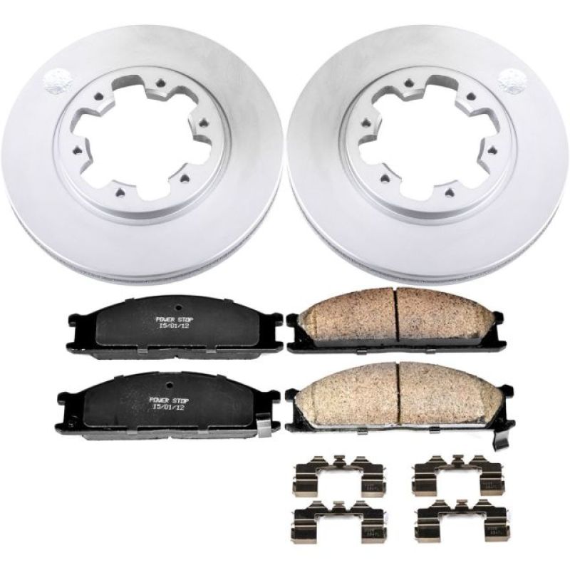 PowerStop Power Stop 86-94 Nissan D21 Front Z17 Evolution Geomet Coated Brake Kit