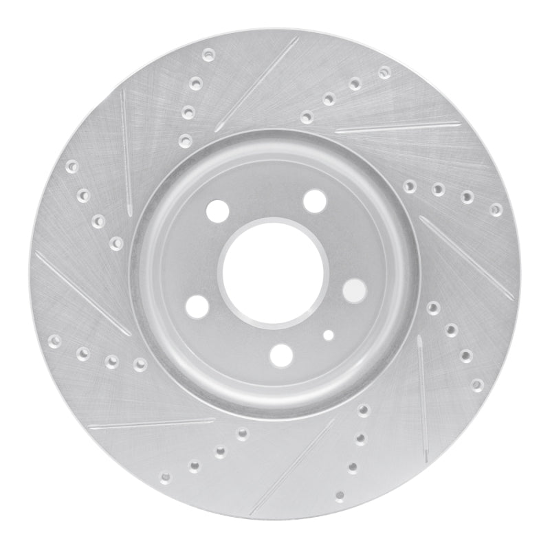 R1 Concepts R1 08-25 Audi A4 (USA/Canada) Front Right Drilled & Slotted Silver Brake Rotor