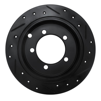 R1 Concepts R1 97-04 Mitsubishi DIAMANTE Rear Left Drilled & Slotted Black Brake Rotor