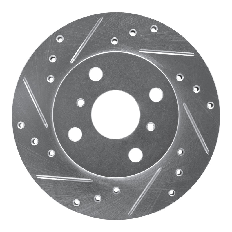 R1 Concepts R1 90-91 Toyota Celica Front Left Drilled & Slotted Silver Brake Rotor