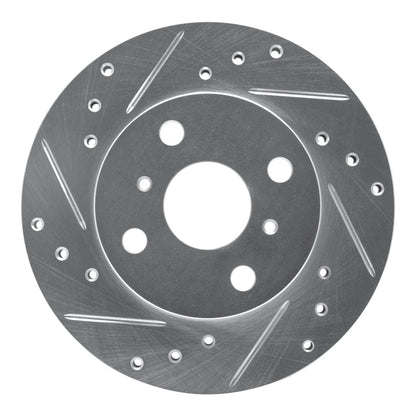 R1 Concepts R1 90-91 Toyota Celica Front Left Drilled & Slotted Silver Brake Rotor