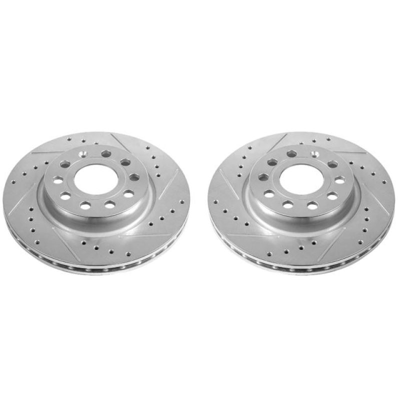 PowerStop Power Stop 2014 Volkswagen Golf Front Evolution Drilled & Slotted Rotors - Pair