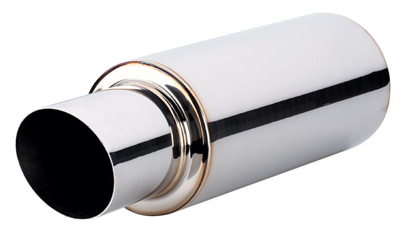 Vibrant TPV Round Muffler (23in Long) with 4in Round Tip Straight Cut - 4in inlet I.D.