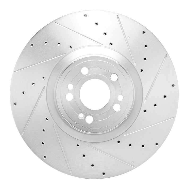 R1 Concepts R1 20-26 Mercedes-Benz GLE450e Front Right Drilled & Slotted Silver Brake Rotor