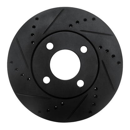 R1 Concepts R1 90-91 Audi 90 Quattro Front Left Drilled & Slotted Black Brake Rotor