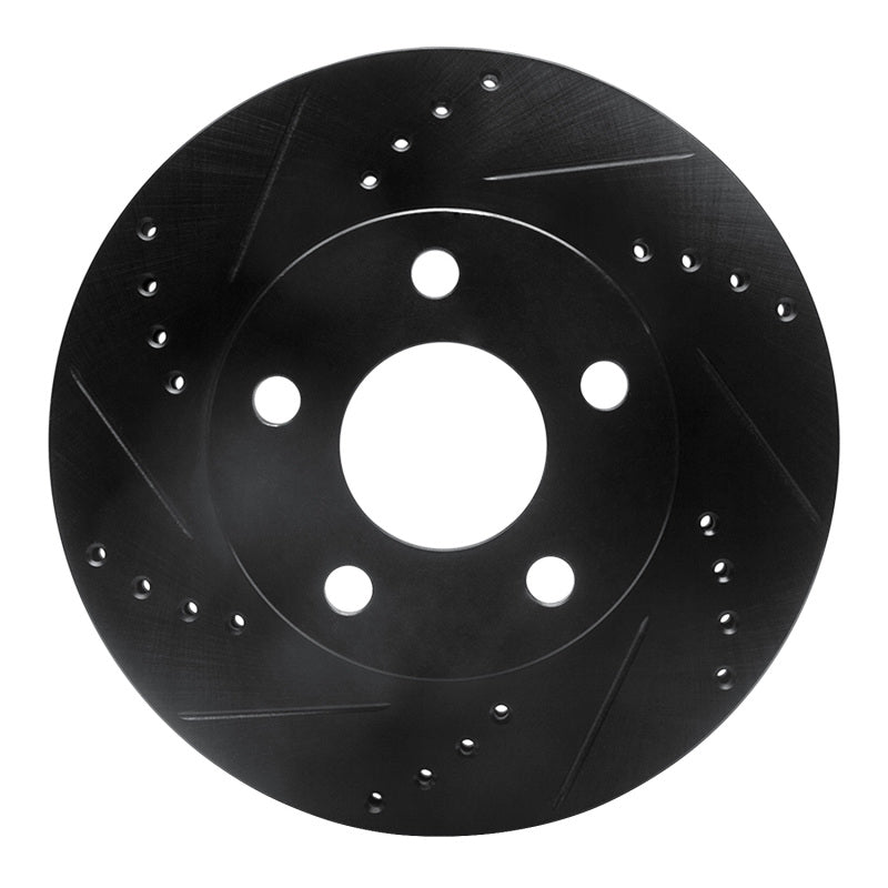 R1 Concepts R1 97-05 Chevrolet Classic Front Left Drilled & Slotted Black Brake Rotor