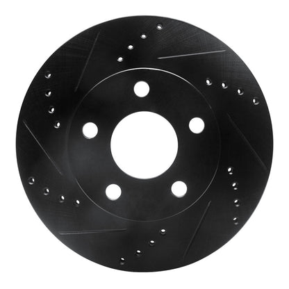 R1 Concepts R1 97-05 Chevrolet Classic Front Left Drilled & Slotted Black Brake Rotor