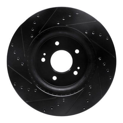R1 Concepts R1 18-23 Genesis G70 Front Right Drilled & Slotted Black Brake Rotor