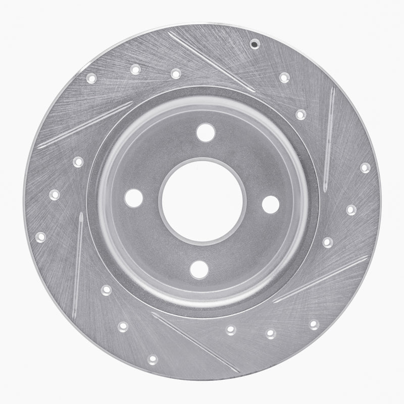 R1 Concepts R1 18-22 Ford Ecosport Rear Left Drilled & Slotted Silver Brake Rotor