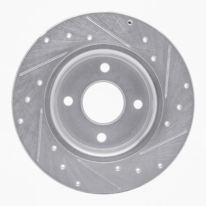 R1 Concepts R1 18-22 Ford Ecosport Rear Left Drilled & Slotted Silver Brake Rotor